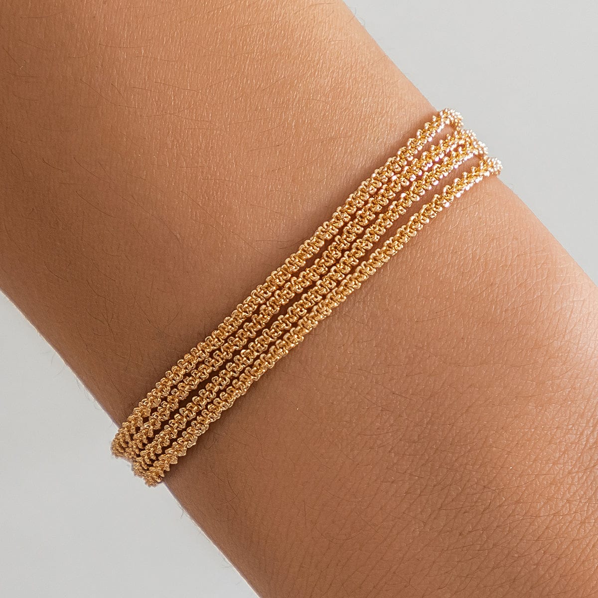 Minimalist Two Tone Twisted Chain Bracelet - ArtGalleryZen