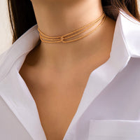 Thumbnail for Minimalist Two Tone Twisted Choker Necklace - ArtGalleryZen