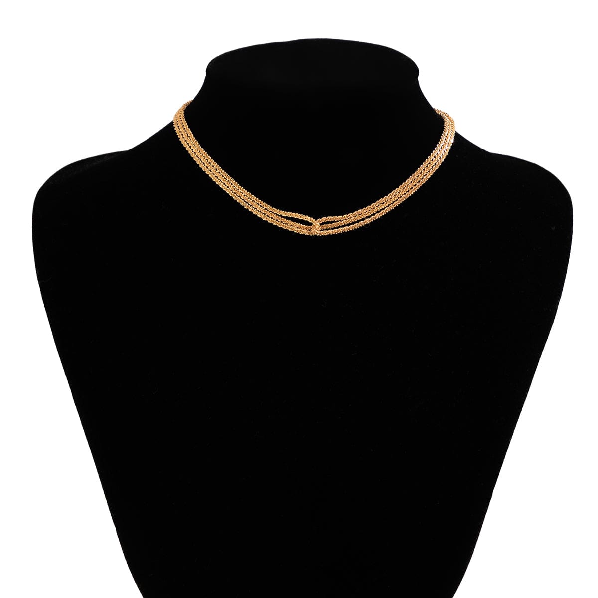 Minimalist Two Tone Twisted Choker Necklace - ArtGalleryZen