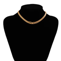 Thumbnail for Minimalist Two Tone Twisted Choker Necklace - ArtGalleryZen