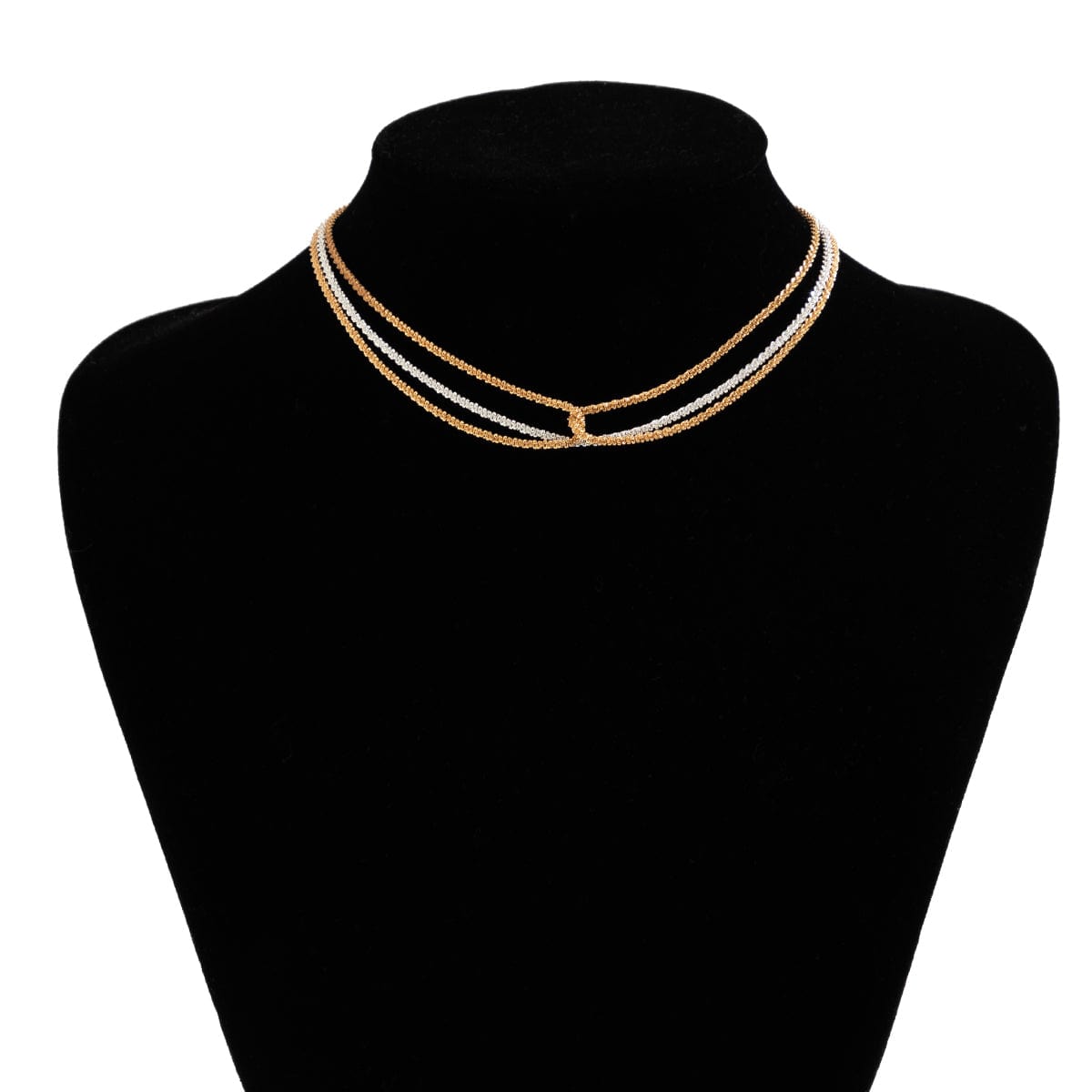 Minimalist Two Tone Twisted Choker Necklace - ArtGalleryZen