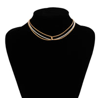 Thumbnail for Minimalist Two Tone Twisted Choker Necklace - ArtGalleryZen