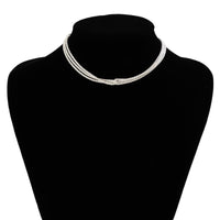 Thumbnail for Minimalist Two Tone Twisted Choker Necklace - ArtGalleryZen