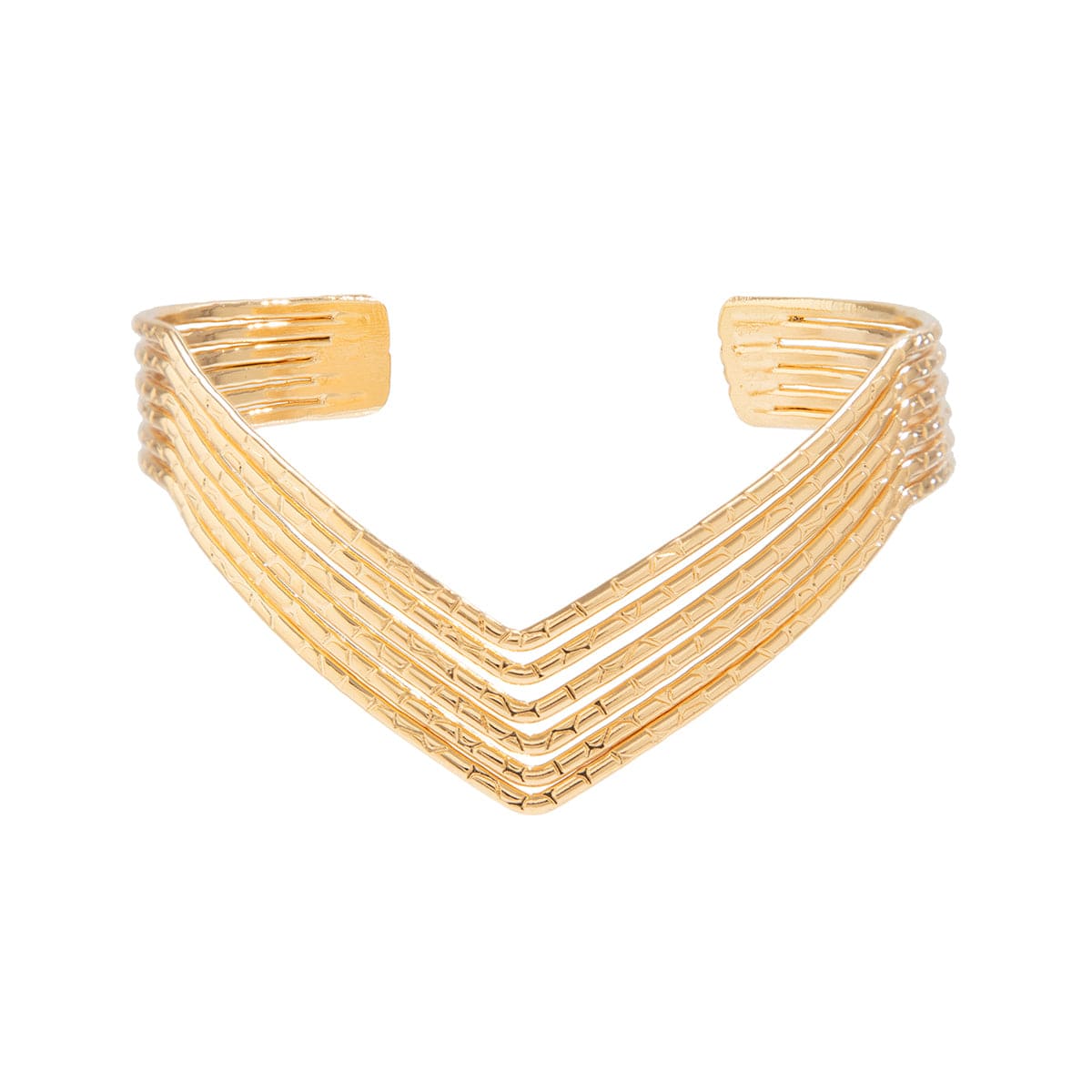 Minimalist V Shaped Lines Open Arm Cuff