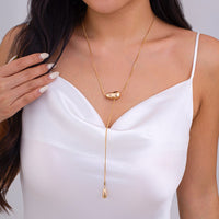 Thumbnail for Minimalist Waterdrop Pendant Long Chain Y Necklace - ArtGalleryZen