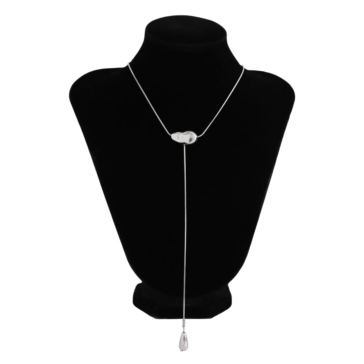 Minimalist Waterdrop Pendant Long Chain Y Necklace - ArtGalleryZen