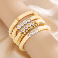 Thumbnail for Mother's Day Heart Letter Polymer Clay Beaded Bracelet Set - ArtGalleryZen