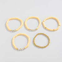 Thumbnail for Mother's Day Heart Letter Polymer Clay Beaded Bracelet Set - ArtGalleryZen