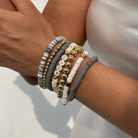 Thumbnail for Mother's Day Theme 7pcs Heart Letter Polymer Clay Beaded Bracelet Set - ArtGalleryZen