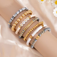 Thumbnail for Mother's Day Theme 7pcs Heart Letter Polymer Clay Beaded Bracelet Set - ArtGalleryZen
