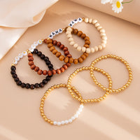 Thumbnail for Mother's Day Theme 7pcs Letter Wood Beaded Bracelet Set - ArtGalleryZen