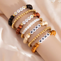 Thumbnail for Mother's Day Theme 7pcs Letter Wood Beaded Bracelet Set - ArtGalleryZen
