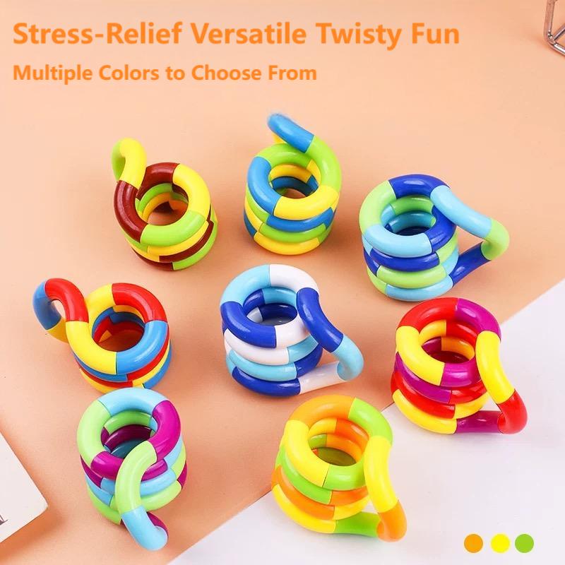 Multicolor Quiet Twisty Fidget Toy - Sensory Stress Relief Puzzle - ArtGalleryZen
