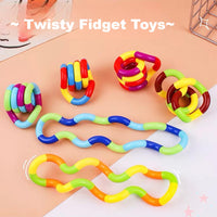 Thumbnail for Multicolor Quiet Twisty Fidget Toy - Sensory Stress Relief Puzzle - ArtGalleryZen