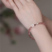 Thumbnail for Natural Pink Crystal Cherry Blossom Bracelet - ArtGalleryZen