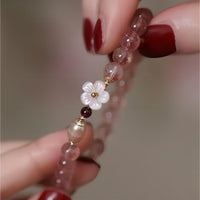 Thumbnail for Natural Pink Crystal Cherry Blossom Bracelet - ArtGalleryZen
