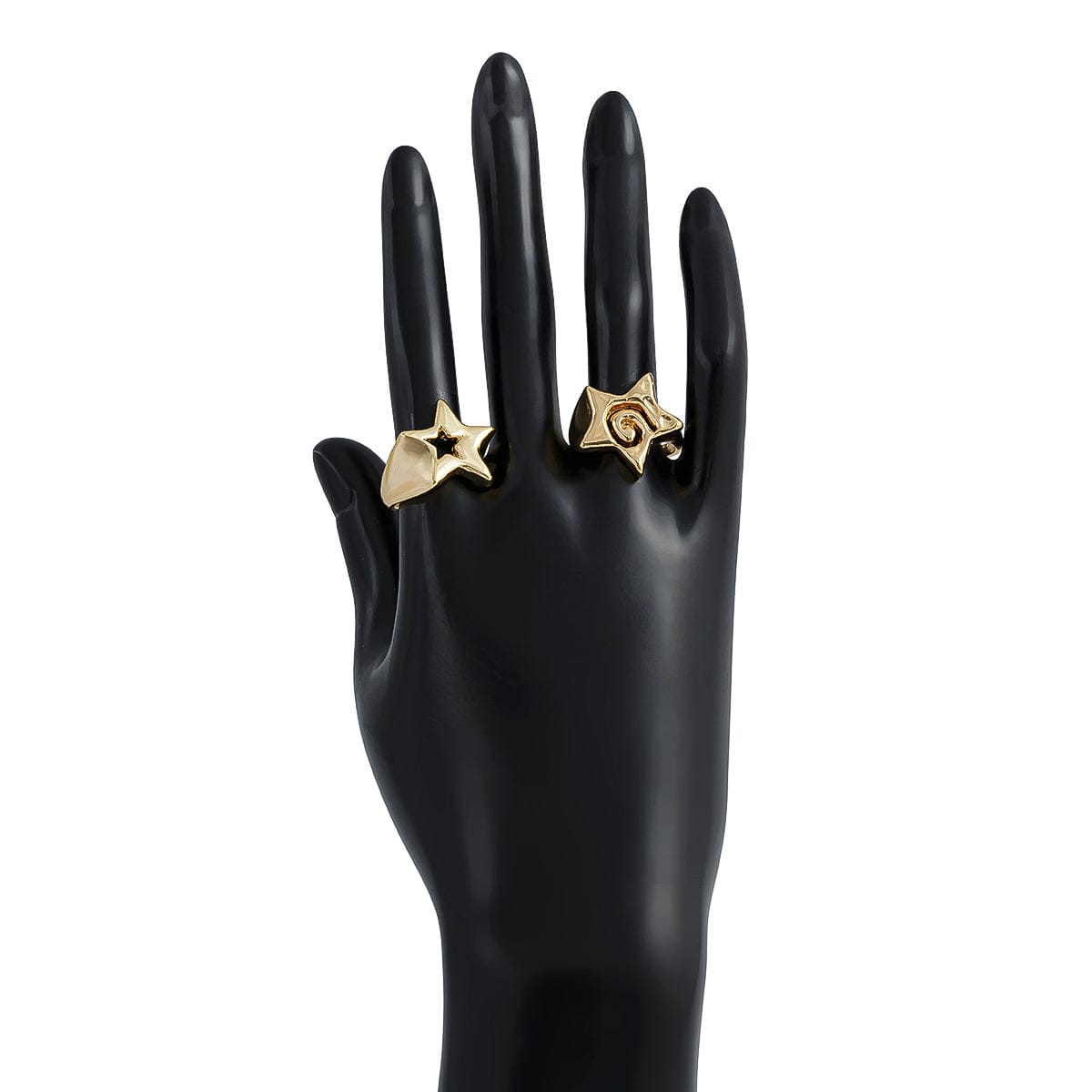 Newly 2Pcs Hollow Star Spiral Open Ring Set - ArtGalleryZen
