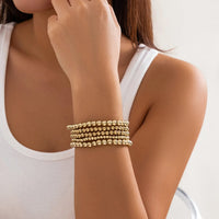 Thumbnail for Newly 5pcs Gold Silver Plated Ball Chain Bracelet Set - ArtGalleryZen