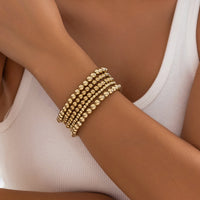Thumbnail for Newly 5pcs Gold Silver Plated Ball Chain Bracelet Set - ArtGalleryZen