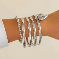 Thumbnail for Newly 5pcs Heart Pendant Ball Chain Bangle Bracelet Set - ArtGalleryZen
