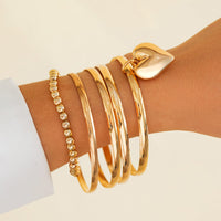 Thumbnail for Newly 5pcs Heart Pendant Ball Chain Bangle Bracelet Set