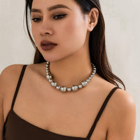 Thumbnail for Newly Chunky Two Tone Ball Chain Choker Necklace - ArtGalleryZen