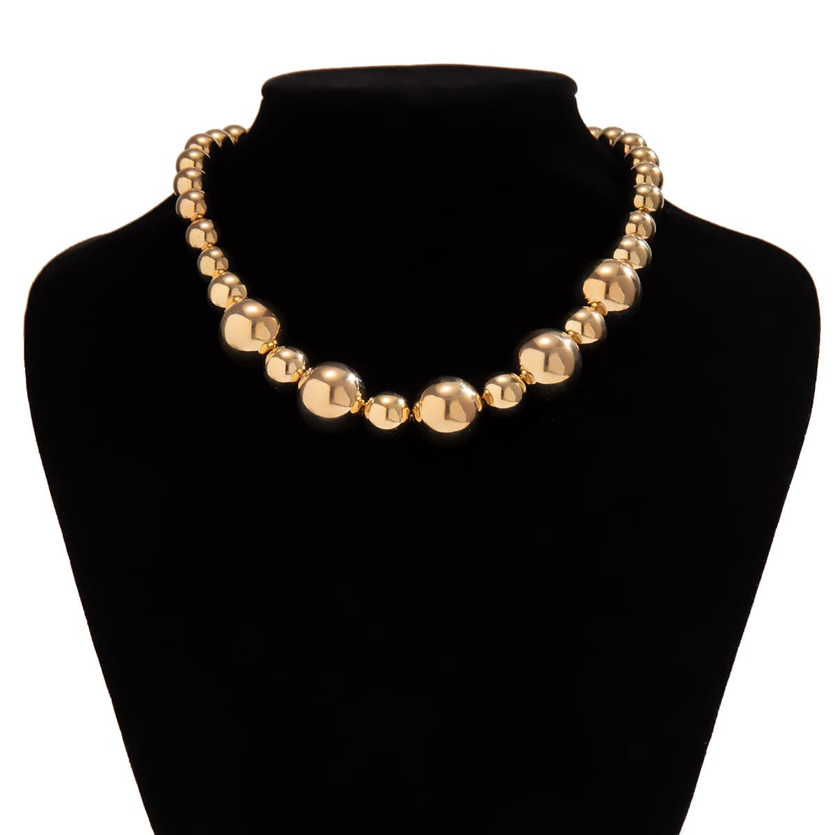 Newly Chunky Two Tone Ball Chain Choker Necklace - ArtGalleryZen