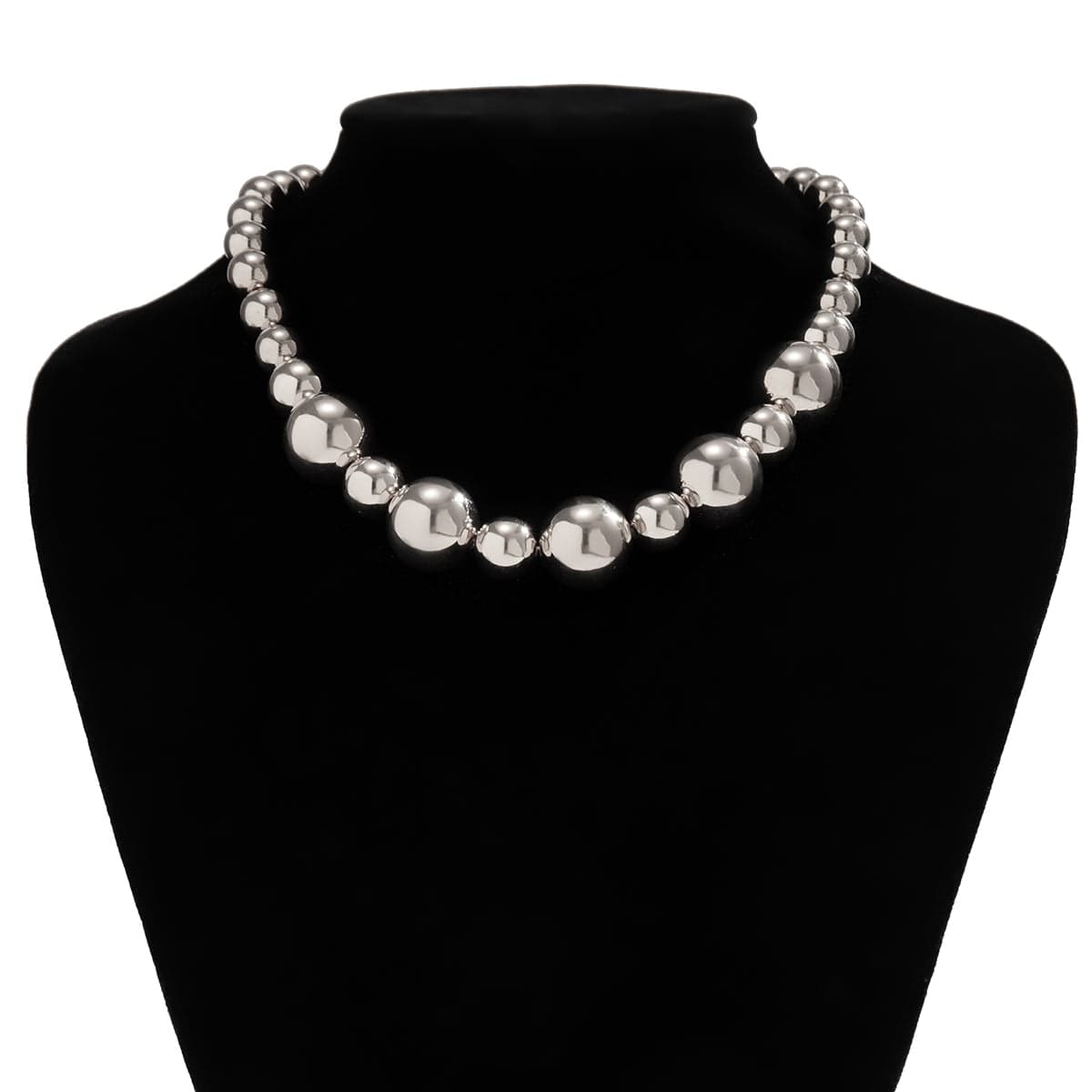 Newly Chunky Two Tone Ball Chain Choker Necklace - ArtGalleryZen