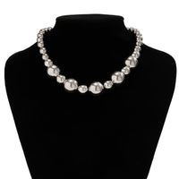 Thumbnail for Newly Chunky Two Tone Ball Chain Choker Necklace - ArtGalleryZen