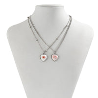 Thumbnail for Newly Double Layered Rabbit Pattern Heart Pendant Ball Chain Necklace Set - ArtGalleryZen