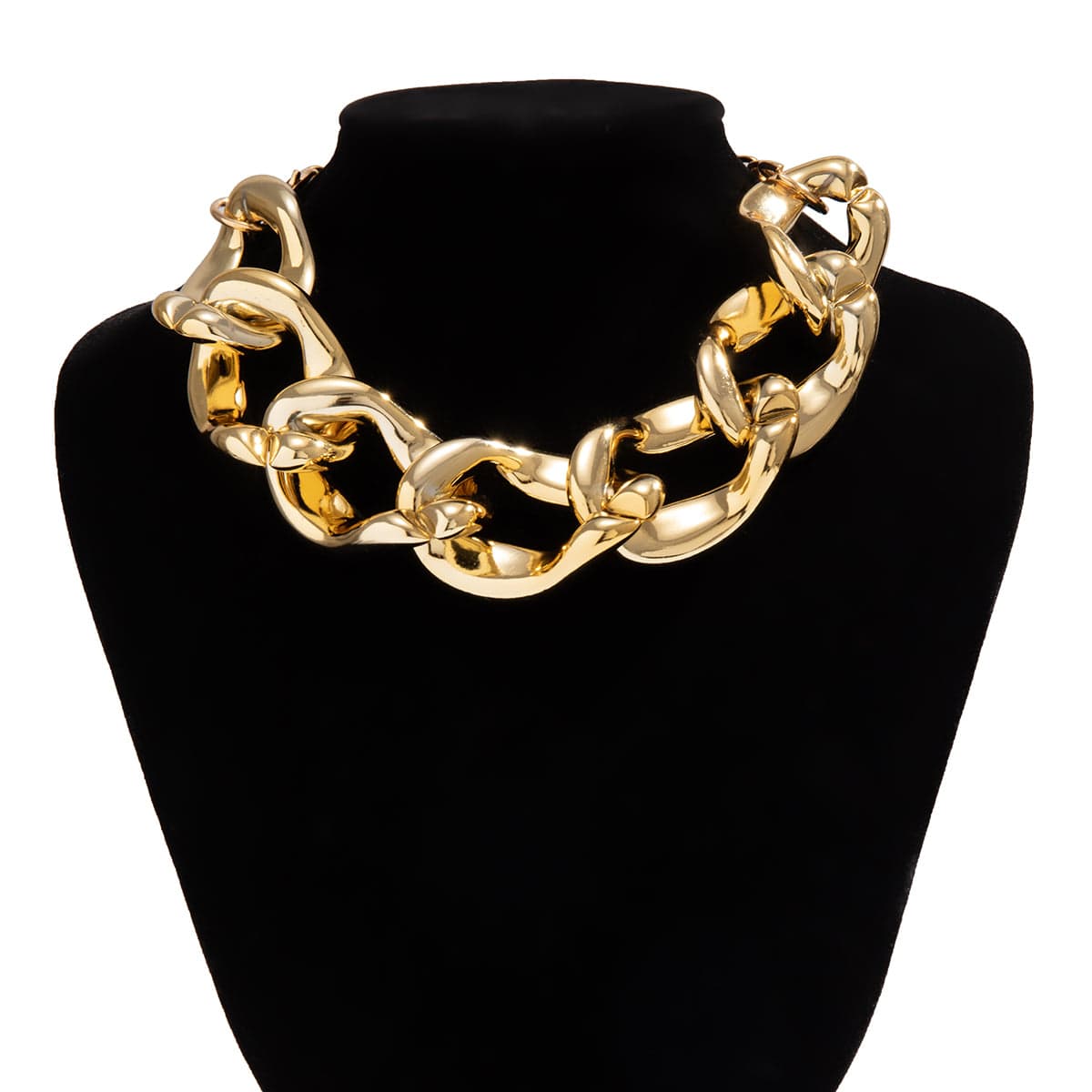 Newly Gold Silver Plated Chunky Curb Chain Choker Necklace - ArtGalleryZen