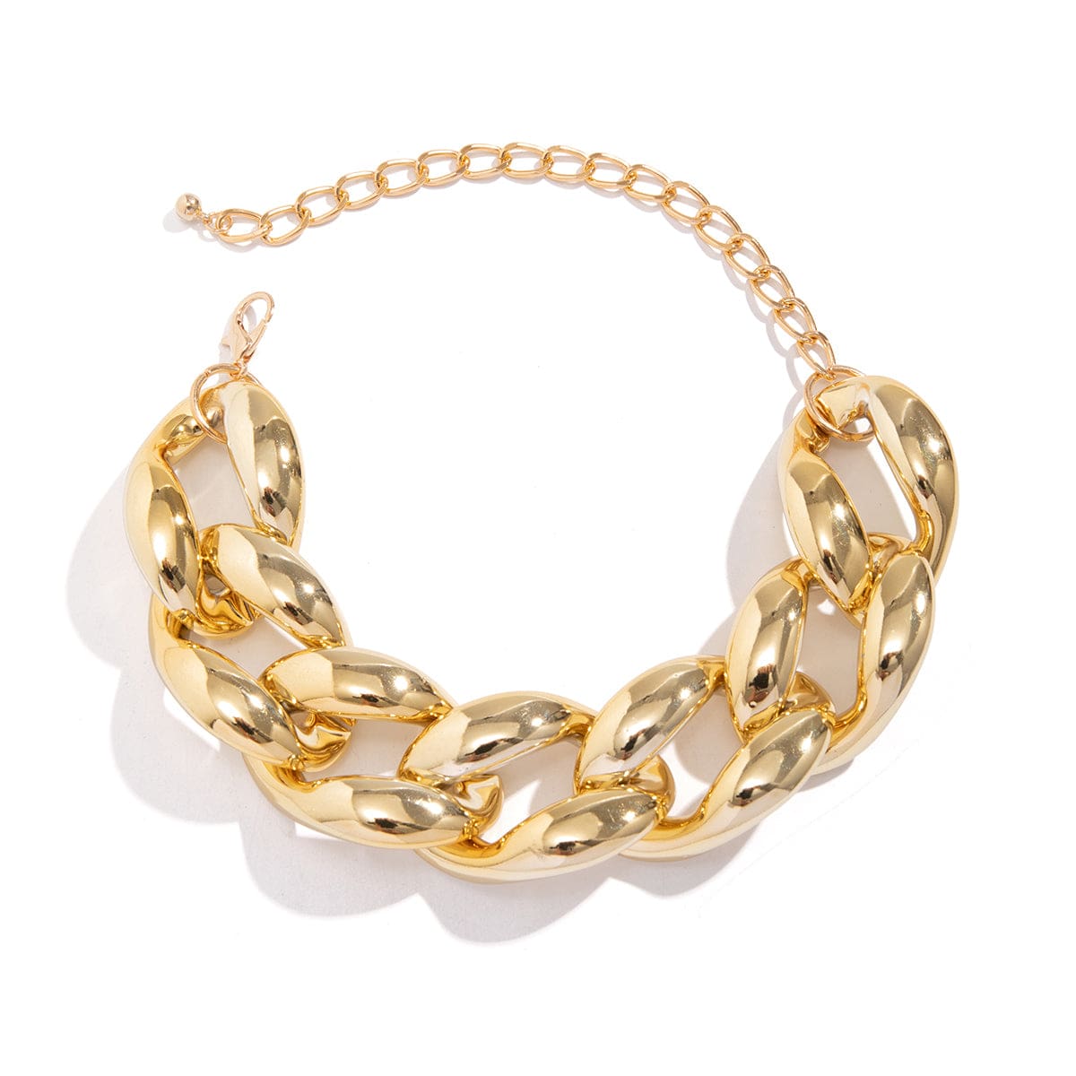 Newly Gold Silver Plated Chunky Curb Chain Choker Necklace - ArtGalleryZen