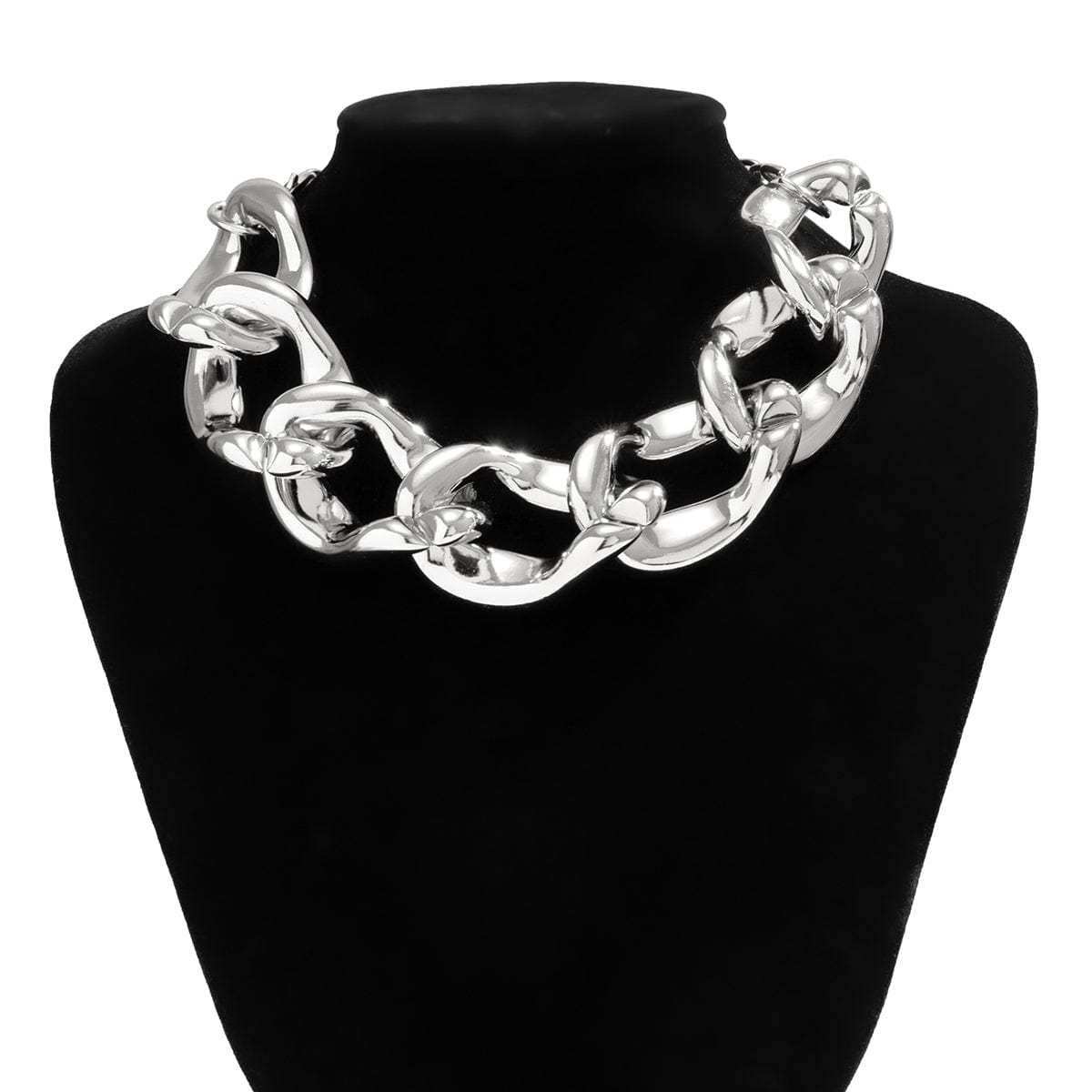 Newly Gold Silver Plated Chunky Curb Chain Choker Necklace - ArtGalleryZen