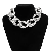 Thumbnail for Newly Gold Silver Plated Chunky Curb Chain Choker Necklace - ArtGalleryZen