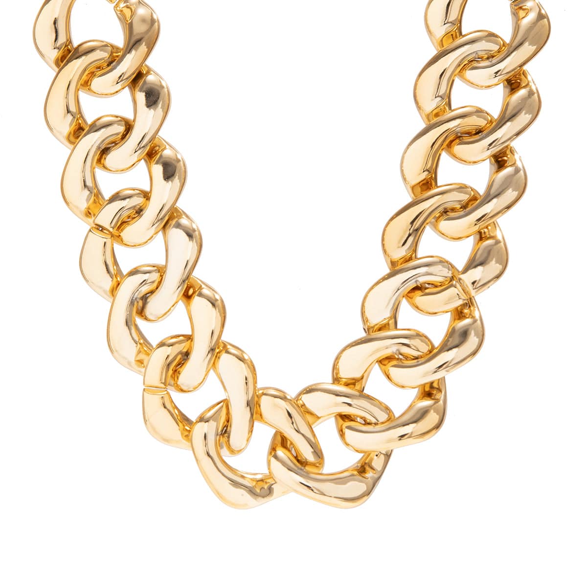 Newly Gold Silver Plated Curb Chain Choker Necklace - ArtGalleryZen