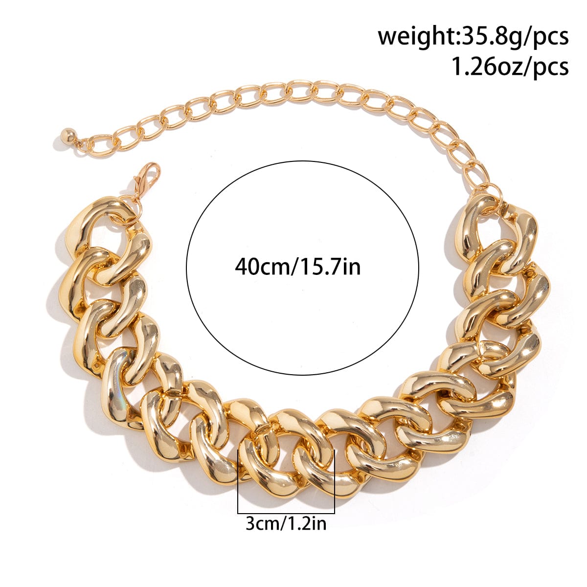 Newly Gold Silver Plated Curb Chain Choker Necklace - ArtGalleryZen