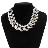 Thumbnail for Newly Gold Silver Plated Curb Chain Choker Necklace - ArtGalleryZen