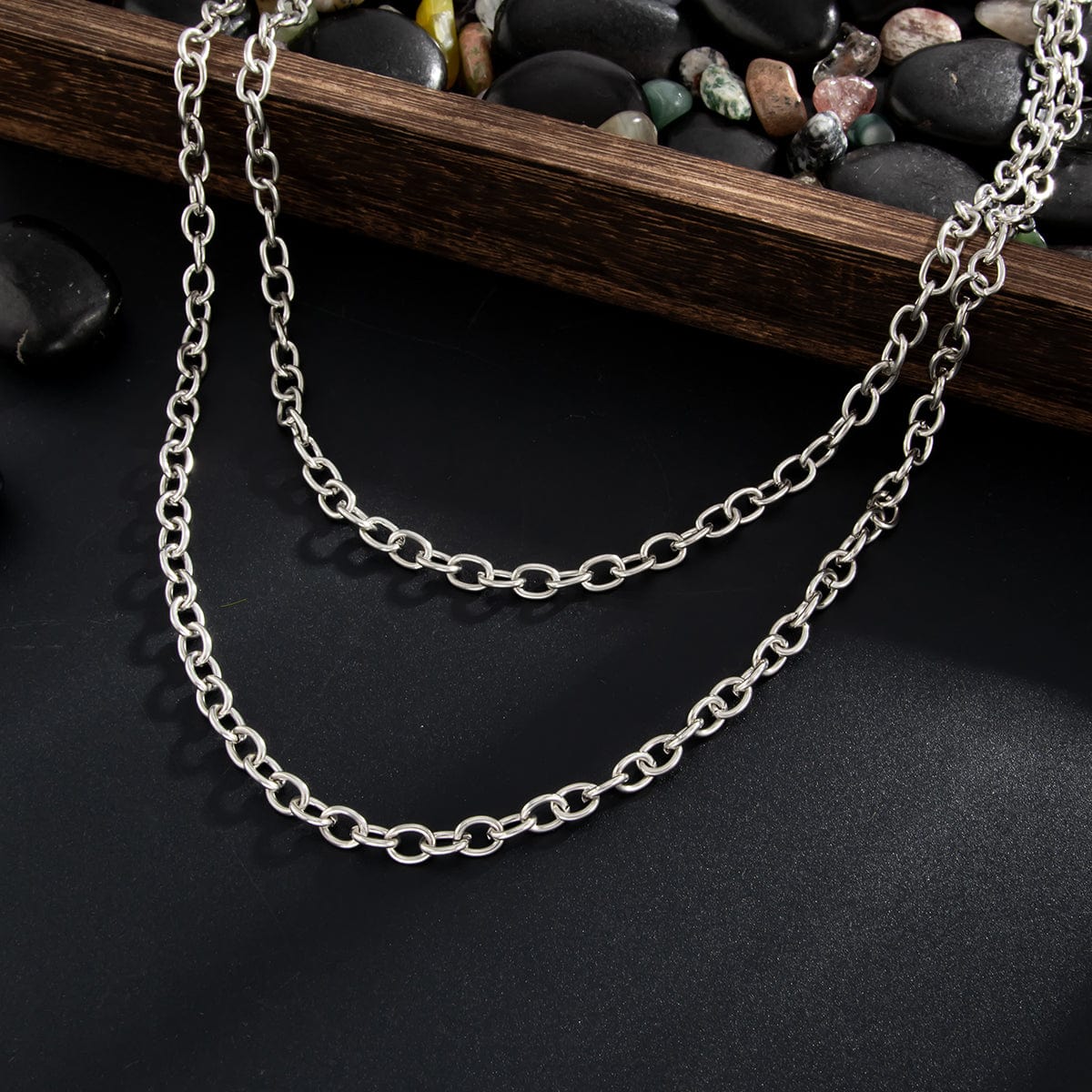 Newly Layered Relief Cross Pendant Trouser Chain - ArtGalleryZen