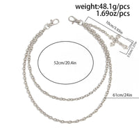 Thumbnail for Newly Layered Relief Cross Pendant Trouser Chain - ArtGalleryZen