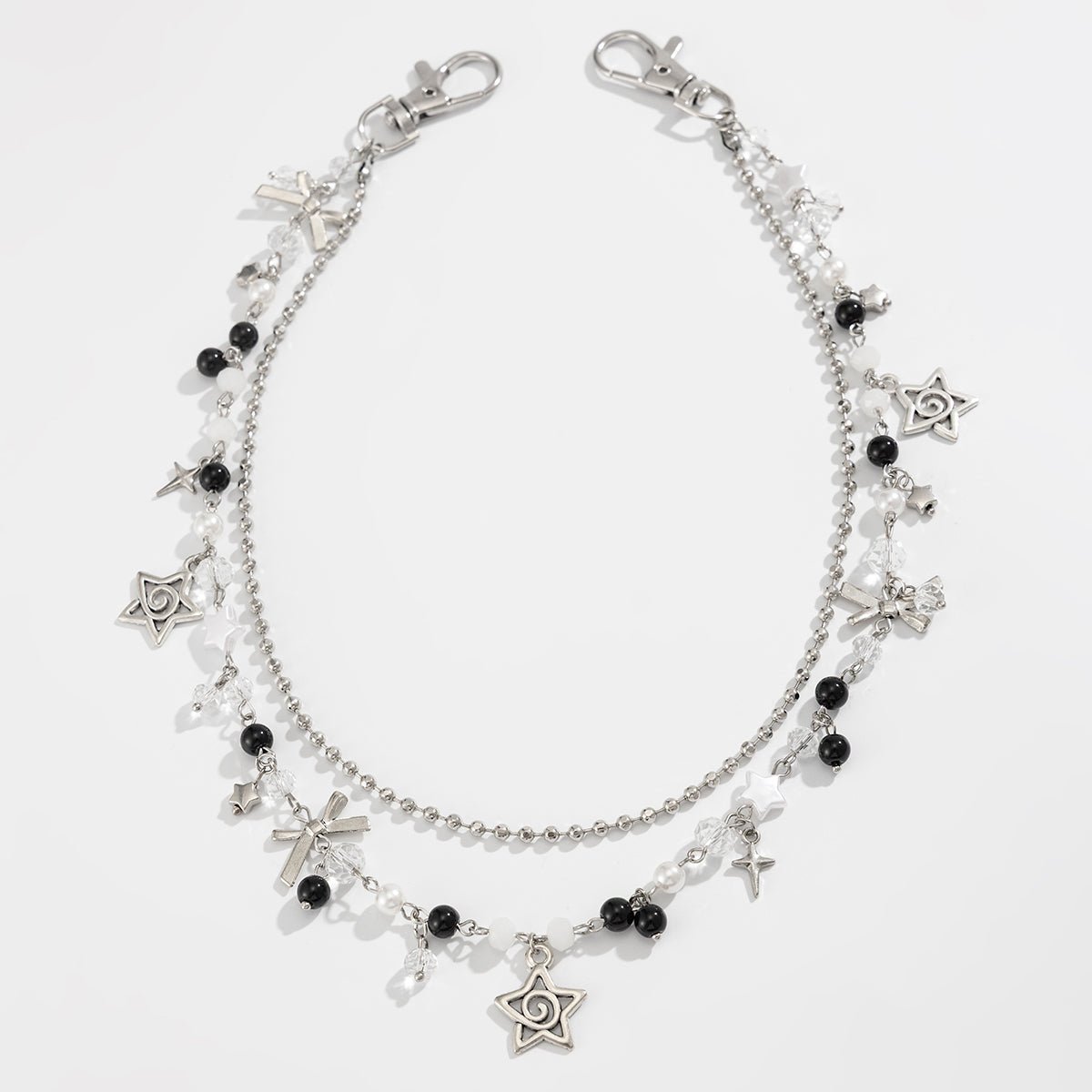 Newly Layered Star Bowknot Charm Glass Bead Trouser Chain - ArtGalleryZen