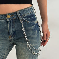 Thumbnail for Newly Layered Star Bowknot Charm Glass Bead Trouser Chain - ArtGalleryZen