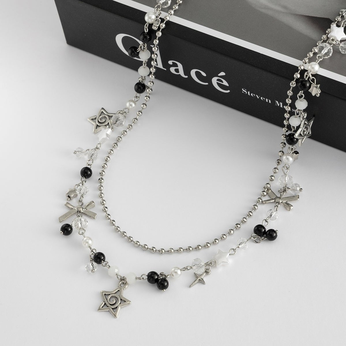 Newly Layered Star Bowknot Charm Glass Bead Trouser Chain - ArtGalleryZen