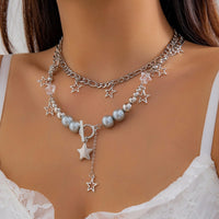 Thumbnail for Newly Layered Toggle Clasp Star Tassel Ball Chain Necklace Set - ArtGalleryZen