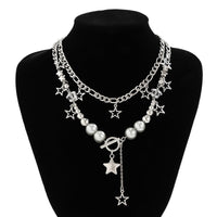 Thumbnail for Newly Layered Toggle Clasp Star Tassel Ball Chain Necklace Set - ArtGalleryZen