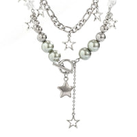 Thumbnail for Newly Layered Toggle Clasp Star Tassel Ball Chain Necklace Set - ArtGalleryZen