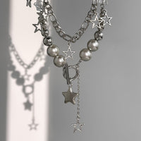 Thumbnail for Newly Layered Toggle Clasp Star Tassel Ball Chain Necklace Set - ArtGalleryZen