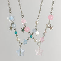 Thumbnail for Newly Two Tone Layered Star Pendant Pearl Necklace - ArtGalleryZen