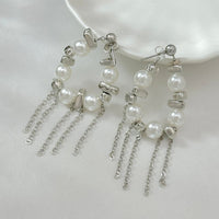 Thumbnail for Newly Pearl Beaded Tassel Chain Earrings - ArtGalleryZen