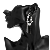 Thumbnail for Newly Pearl Beaded Tassel Chain Earrings - ArtGalleryZen