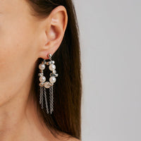 Thumbnail for Newly Pearl Beaded Tassel Chain Earrings - ArtGalleryZen